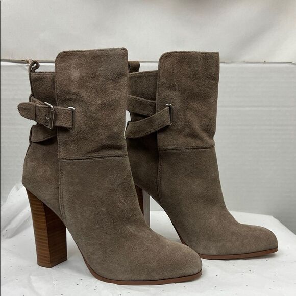 Dolce Vita Taupe suede boots high stacked heel EUC size 9.5M - Picture 1 of 14